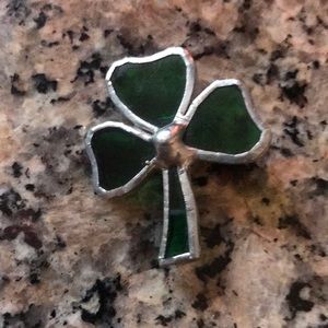 Shamrock Stained Glass Brooch